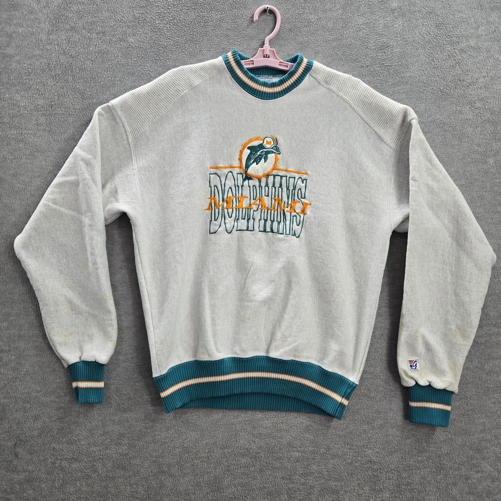 VINTAGE‎ Miami Dolphins Men Sweatshirt M Gray The Game Dolphin READ